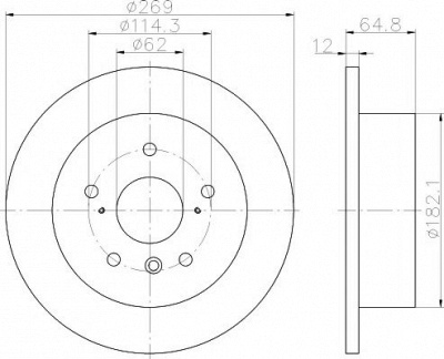 HELLA PAGID 8dd355112071 -  Тормозной диск
